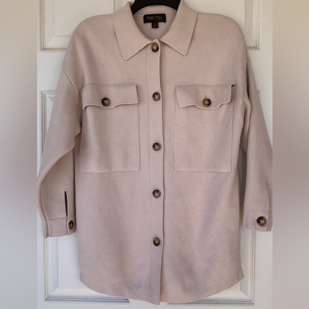 Truth by‎ Republic Men’s Sweater Jacket Full Button Medium
